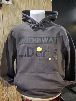 Hoodie Irgendwat mit Dartz Steingrau